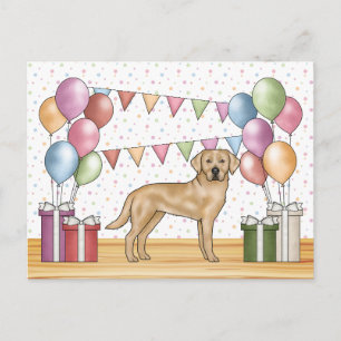 Geel Labrador Retriever Hond Kleurrijke Verjaardag Briefkaart
