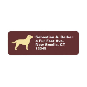 Geel Labrador Retriever Hond Silhouet Lab Etiket