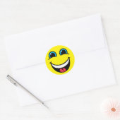 Geel lachen Emoji Face Ronde Sticker (Envelop)