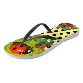 Geel Ladybug Fun Adult Teenslippers (Schuin)
