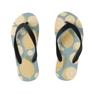 Geel lamon Seamless Patroon Kinder Teenslippers