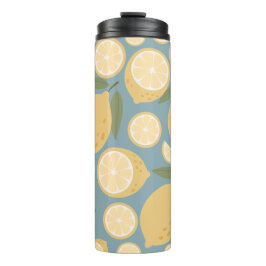 Geel lamon Seamless Patroon Thermosbeker