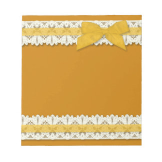 Geel land lace lint boeg groot notitieblok