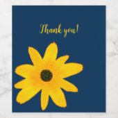 Geel Land Zonnebloem Aangepaste tekst Wijn Etiket (Enkel label)