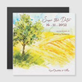 Geel Landschap Landschap Trouwen Save the Date (Voorkant / Achterkant)