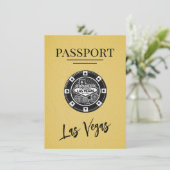 Geel Las Vegas paspoort Bewaar de datum Save The Date (Staand voorkant)