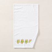 Geel leder, botanisch ontwerp bad handdoek (Handdoek)