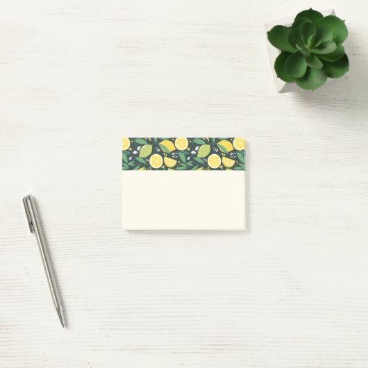 Geel lemon en groen Limoen fruitpatroon Post-it® Notes (Kantoor)