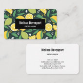 Geel lemon en groen Limoen fruitpatroon Visitekaartje (Voorkant / Achterkant)