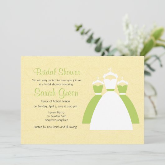Geel Lemon Green Custom Vrijgezellenfeest nodigt u Kaart (Staand voorkant)