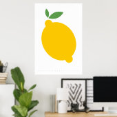 Geel Lemon Retro Poster 60's 70's Citaat (Thuiskantoor)