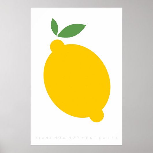 Geel Lemon Retro Poster 60's 70's Citaat (Voorkant)