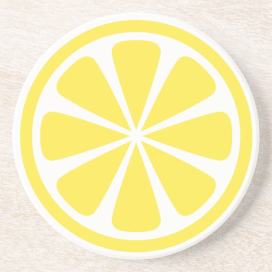 Geel Lemon Slice Round Sandstone-Onderzetter Zandsteen Onderzetter (Voorkant)