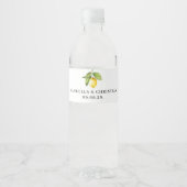 Geel Lemon Wedding Water Fles Label Waterfles Etiket (Voorkant)