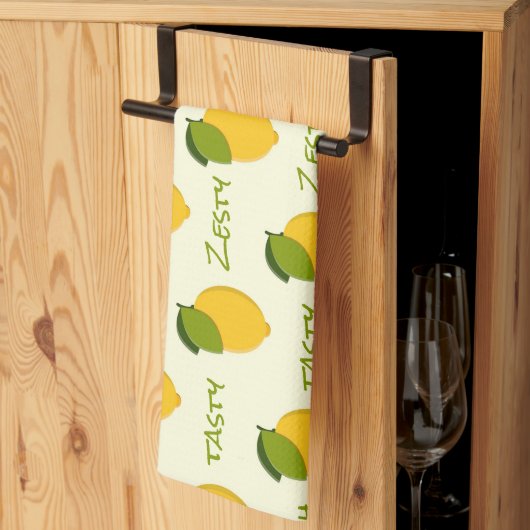 Geel lemons Pattern Fresh Zesty Tasty Lemony Theedoek (Derde Gevouwen)
