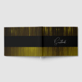 Geel licht strepen bruiloft gastenboek (Volledig)