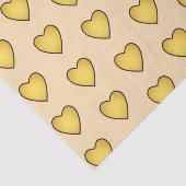 Geel liefdeshartspatroon tissuepapier (Detail)