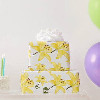 Geel Lily Matte Wrapping Paper Cadeaupapier