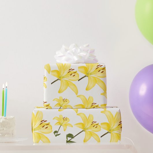 Geel Lily Matte Wrapping Paper Cadeaupapier (Feestgeschenken)