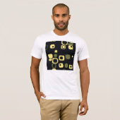 Geel, Limoen, zwart, Abstract T-shirt met achtergr (Voorkant volledig)