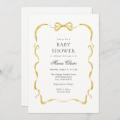 Geel lint en bogen Baby shower Kaart (Voorkant / Achterkant)