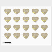 Geel lint en Burlap Heart Hart Sticker (Vel)