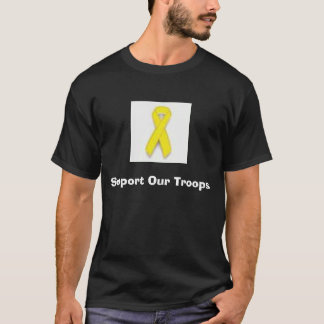 geel lint, steun onze troepen. t-shirt