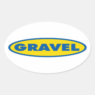 Geel Logo voor grindfietsen Ovale Sticker