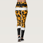 Geel Luipaard Print Kerstman Kostuum Kerstmis Leggings (Achterkant)