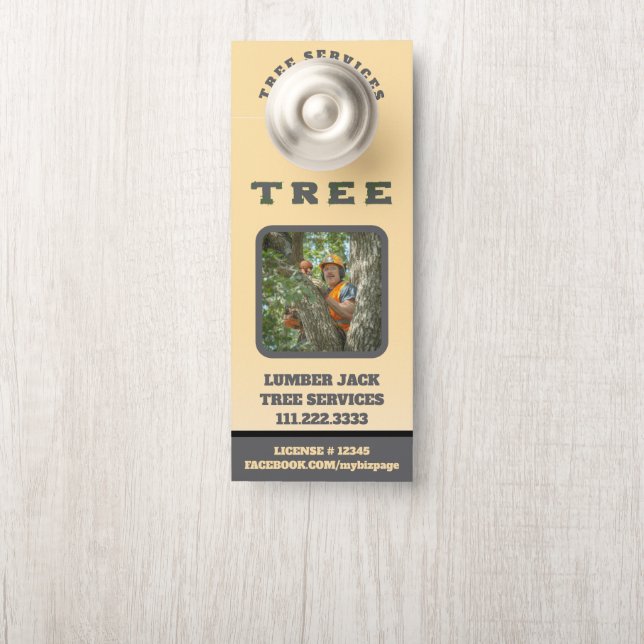 *~* Geel Lumber QR Jack TREE Tree Services Deur (Op knop)