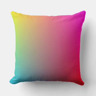 Geel, magenta, blauw en rood verloop kussen