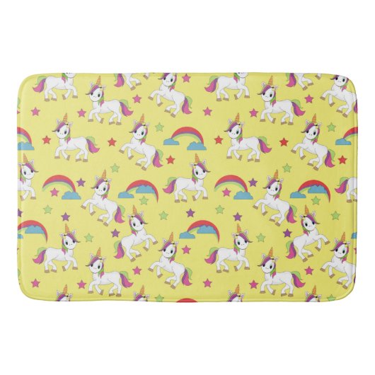 Geel magisch Unicorn Bath Mat (Voorkant)