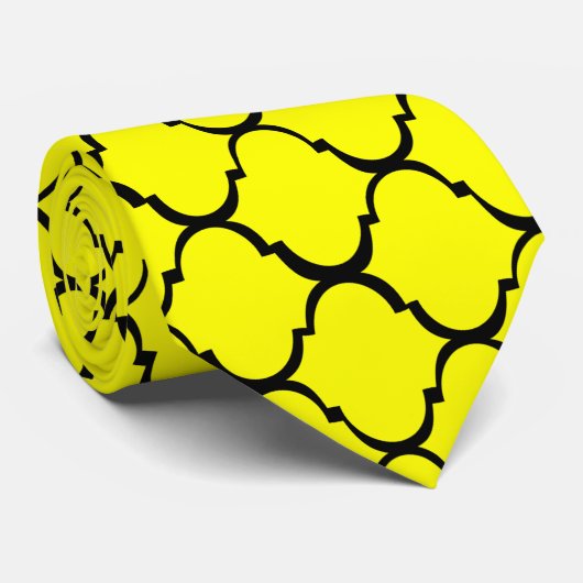 Geel Marokkaans design Stropdas (Opgerold)