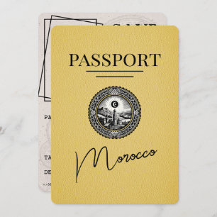 Geel Marokko paspoort Bewaar de datum Save The Date