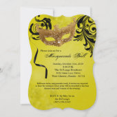 Geel Maskerade Bal Masker Kostuum Halloween Onderd Kaart (Voorkant)