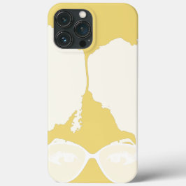 Geel meisje Big Afro White zonnebril iPhone 13 Pro Max Hoesje