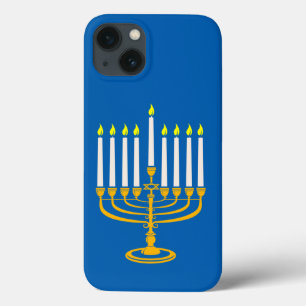 geel - menorah hanukkah - joodse krant iPhone 13 hoesje