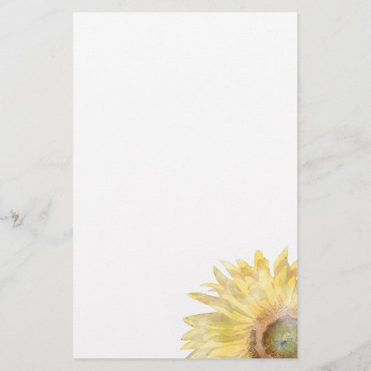 Geel menu Waterverf van zonnebloemen (Achterkant)