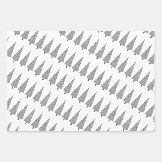 Geel Merry Christmas Houndstooth Tree Pattern Inpakpapier Vel (Voorkant 3)