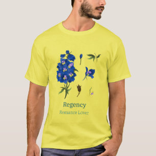 Geel met blauw bloemetjes tshirt voor romance read
