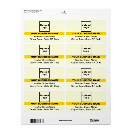 Geel met gemarkeerde merknaam Verzendlabel (Full Sheet)