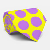 Geel met Paars Stropdas van pokstippen (Opgerold)