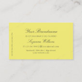 Geel met Shimmery Silver Decor Modern Visitekaartje (Achterkant)