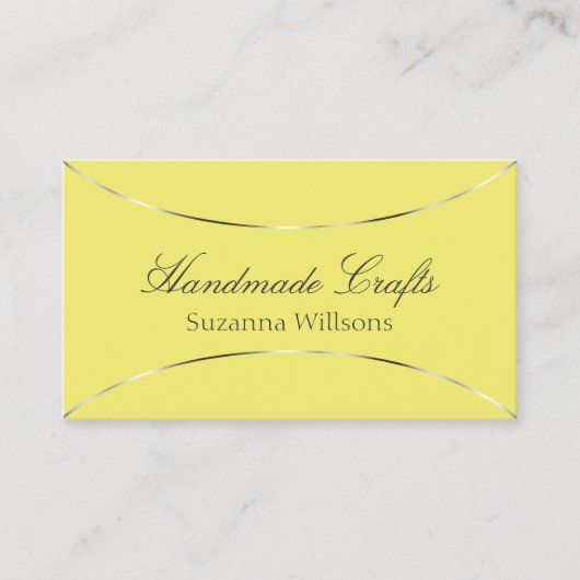 Geel met Shimmery Silver Decor Modern Visitekaartje (Voorkant)