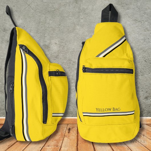 Geel met strepen sling bag