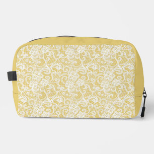 GEEL MET WITTE KANT LOOK DESIGN TOILETTASJE