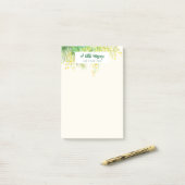 Geel Mimosa Floral Waterverf schilderij Post-it® Notes (Op bureau)
