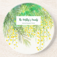 Geel Mimosa Floral Waterverf schilderij