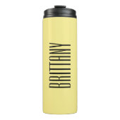 Geel Minimaal Bruidsmeisje Gepersonaliseerde naam Thermosbeker (Voorkant)