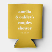 Geel Minimalistisch Schattige Custom Couples Douch Blikjeskoeler (Voorkant)